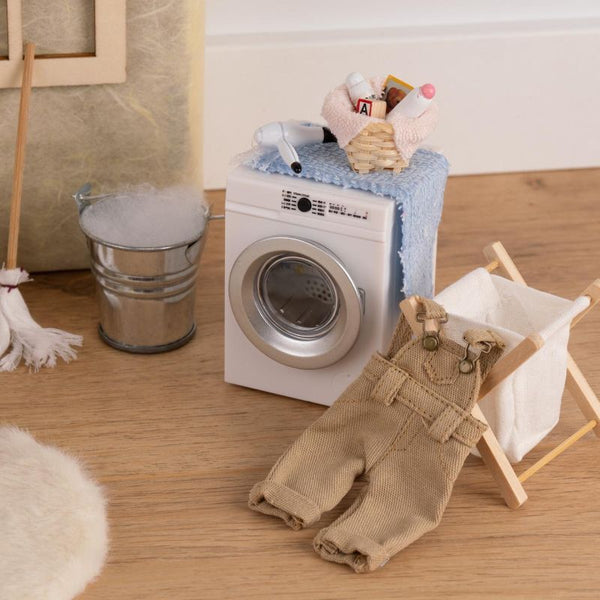 Miniatur Waschmaschine inkl. Batterie + USB-Ladekabel weiß 5,1x4,6x7cm 1 Stück
