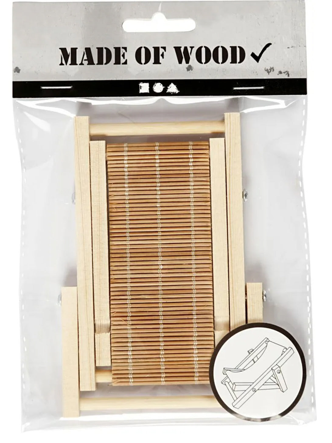 Miniatur Liegestuhl aus Holz 9,5 cm B 7,5 cm 1 Stück