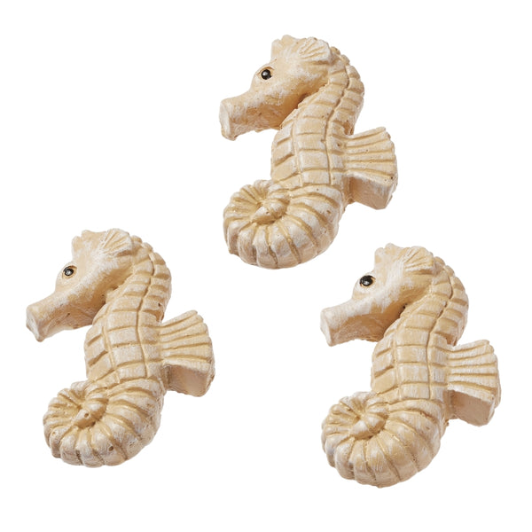 Miniatur Seepferdchen mit Klebepunkt 2,5cm 3 Stück