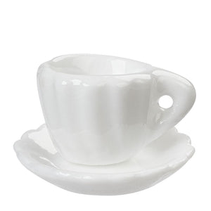 Miniatur Kaffeetasse 1,8cm weiß Keramik