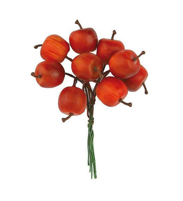 Dekoapfel rot am Drahtstiel Ø 20mm 9 Stück