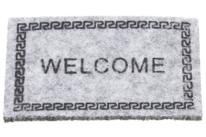 Miniatur Fußmatte Welcome hellgrau-meliert 3,5x5,5cm 2 Stück