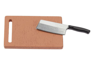 Miniatur Schneidebrett mit Messer 3,8cm