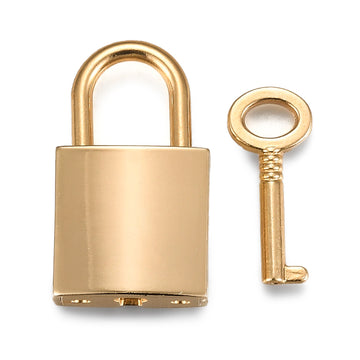 Mini-Bogenschloss mit Schlüssel golden 35x20x11mm 1 Stück