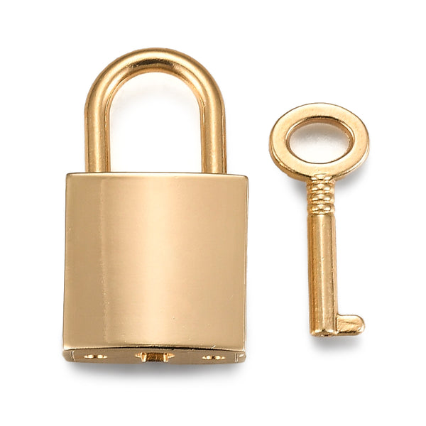 Mini-Bogenschloss mit Schlüssel golden 35x20x11mm 1 Stück