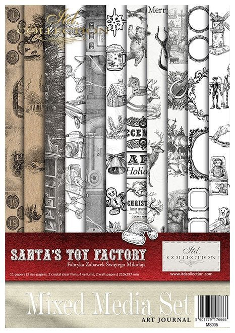 Mixed Media Set Santas Toy Factory ITD Collection 210x297mm 11 Blatt