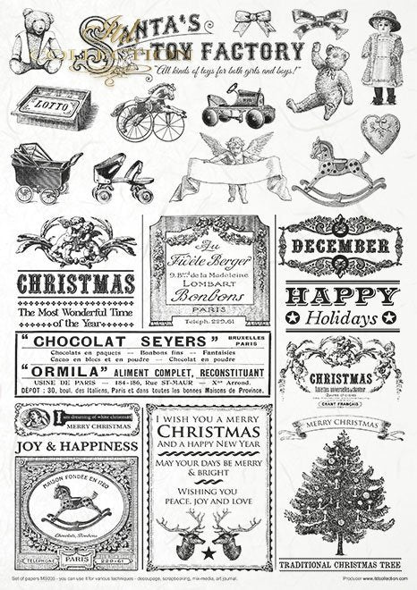 Mixed Media Set Santas Toy Factory ITD Collection 210x297mm 11 Blatt
