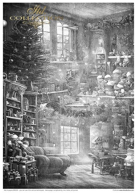 Mixed Media Set Santas Toy Factory ITD Collection 210x297mm 11 Blatt