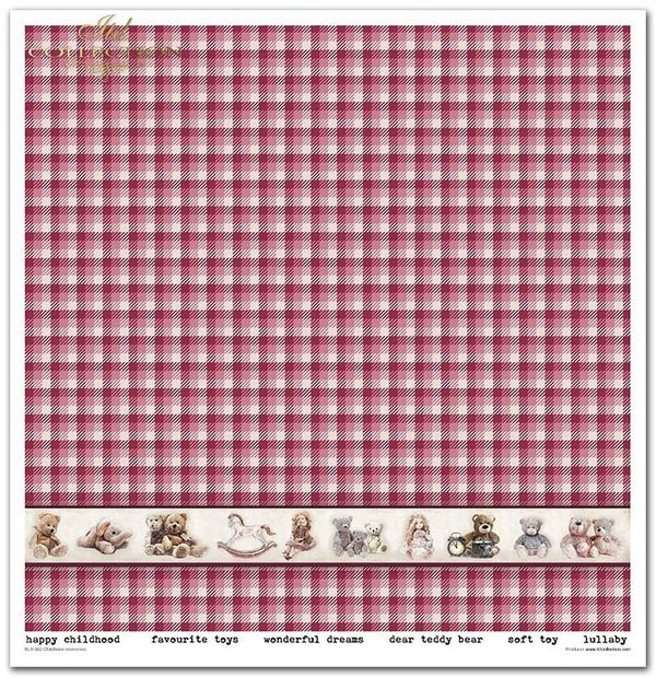 Scrapbooking-Papierset Kindheitserinnerungen rosa 10 Bögen 31x32cm 200g/m²