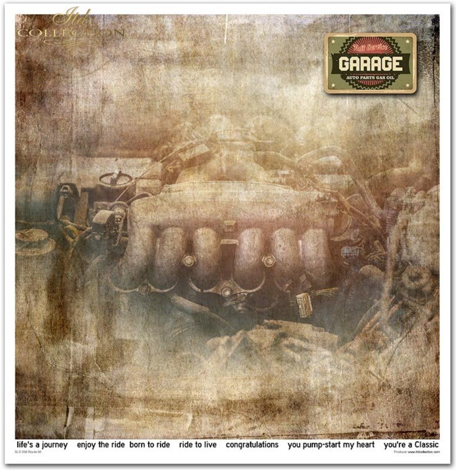 Papier-Set Legendäre Route 66 10 Blatt 320x310mm 200g