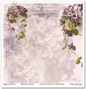 Scrapbooking-Papier-Set Blumenpfosten Violett 10 Bögen 31x32cm 200g/m²