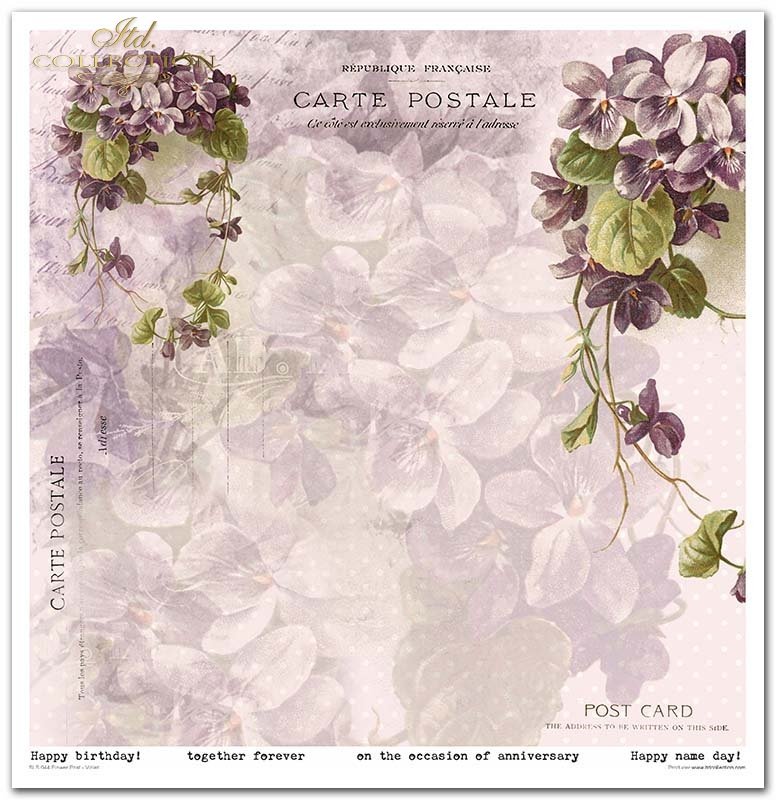 Scrapbooking-Papier-Set Blumenpfosten Violett 10 Bögen 31x32cm 200g/m²