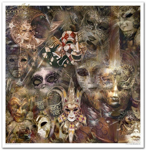 Scrapbooking Papierset Karneval - Pierrot in Love 10 Bögen 31x32cm 200g/m²