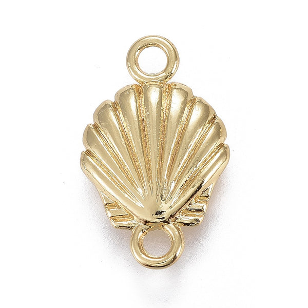 Muschel-Zwischenteil Connector Charm gold 23,5x14,5mm 1 Stück
