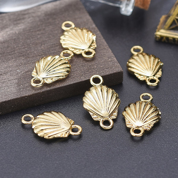 Muschel-Zwischenteil Connector Charm gold 23,5x14,5mm 1 Stück