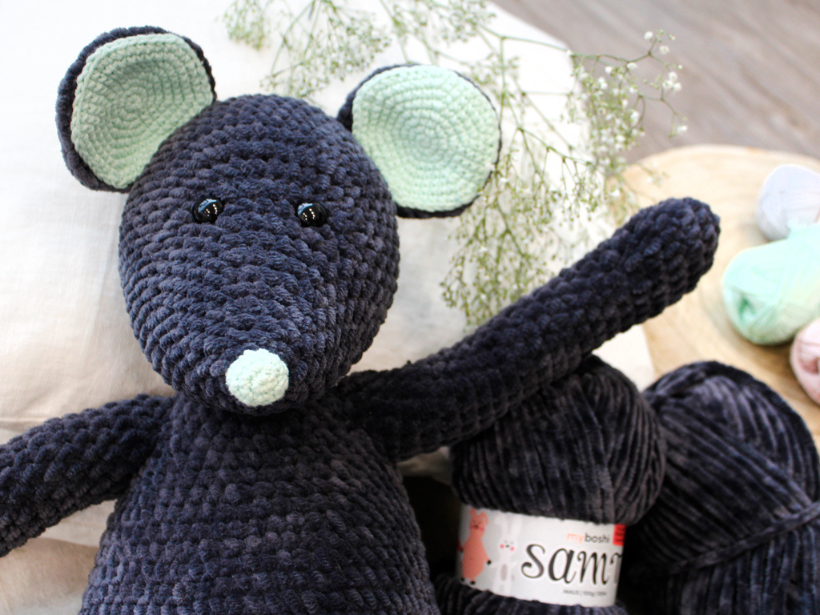 MyBoshi Samt Chenillengarn 100% Polyester 100m 100g