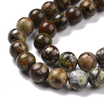 Grüner Opal natürlich Edelsteinperlen 10mm rund 1 Strang 40cm 40Stück