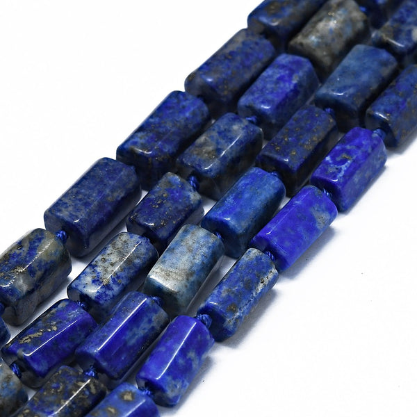 Lapislazuli Edelsteinperlen Quader 11–13 × 6–8 mm 29 Stück / Strang 40cm