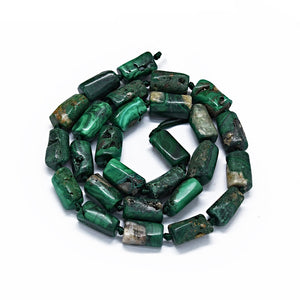 Natürlicher Malachit Edelsteinperlen rechteckig 10~13x6~8x4~7mm 33 Stück/ Strang