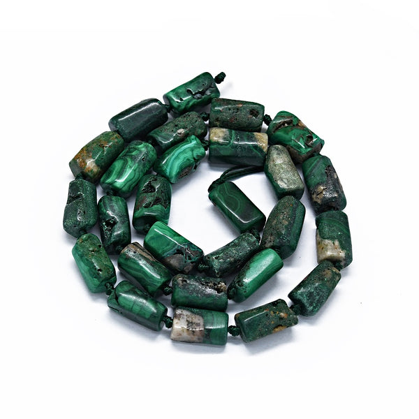 Natürlicher Malachit Edelsteinperlen rechteckig 10~13x6~8x4~7mm 33 Stück/ Strang