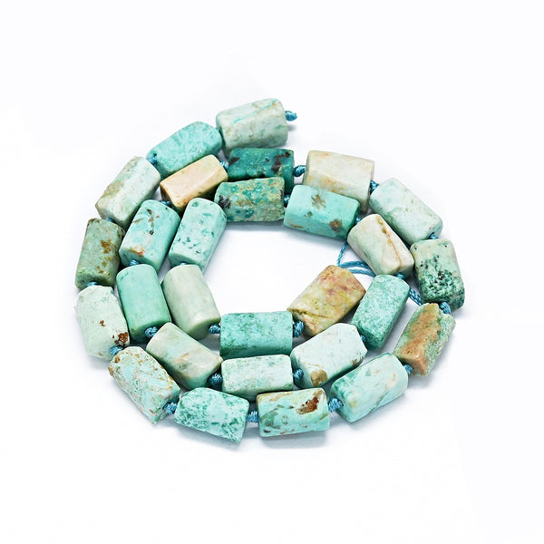 Peruanischer Türkis natürlich (Jaspis) 42cm/ Perlenstrang 12~13x7~8x6~8mm