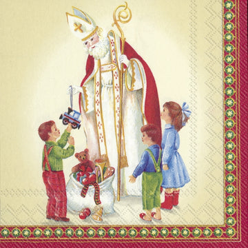 Nikolaus creme Nikolaus IHR Servietten 20 Stück 33x33cm