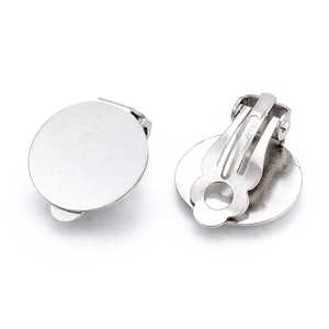 Ohrclips mit Platte 15mm Edelstahl 304 4 Stück/Pkg.
