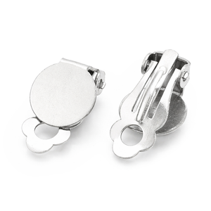 Clip-on Ohrring Ohrclips 10mm Platine 304 Edelstahl 4 Stk./Pkg