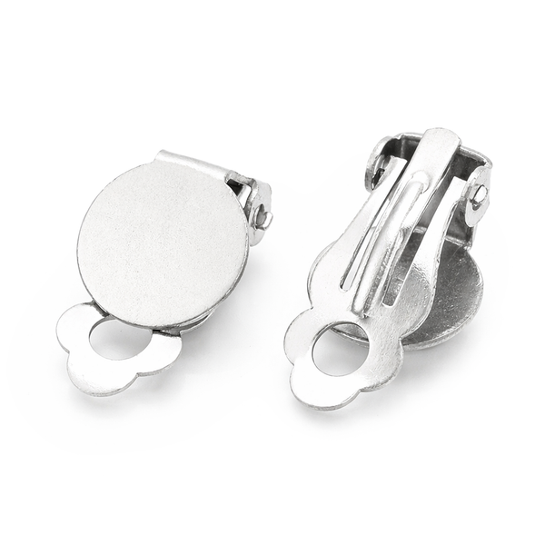 Clip-on Ohrring Ohrclips 10mm Platine 304 Edelstahl 4 Stk./Pkg