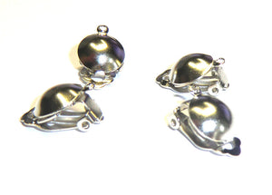 Ohrclips mit Halbperle Öse silbern 10mm 4 Stück/Pkg