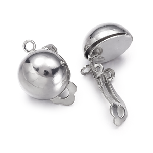 Ohrclips mit Halbperle Öse silbern 10mm 4 Stück/Pkg