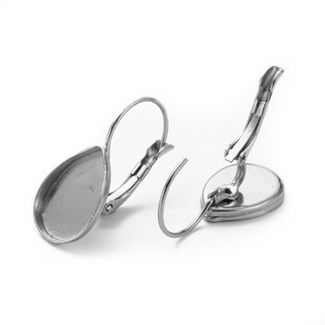 Ohrhänger Tropfen Modellierwanne Edelstahl 14,5x10mm 4 Stück/ 2 Paar