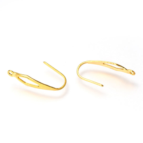 Ohrhaken Edelstahl Design goldfärbig 20x4,5mm 6 Stück