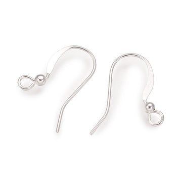 Ohrhaken silber Teil flach nickelfrei 15x2mm 0,7mm