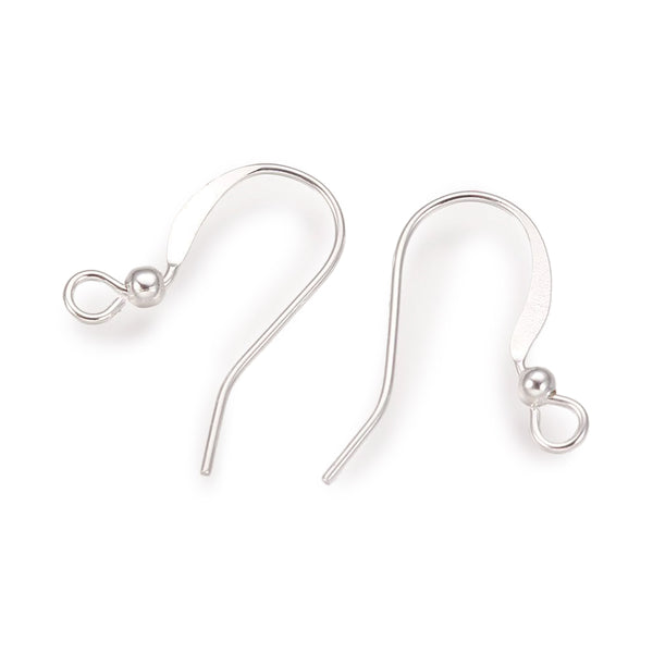 Ohrhaken silber Teil flach nickelfrei 15x2mm 0,7mm