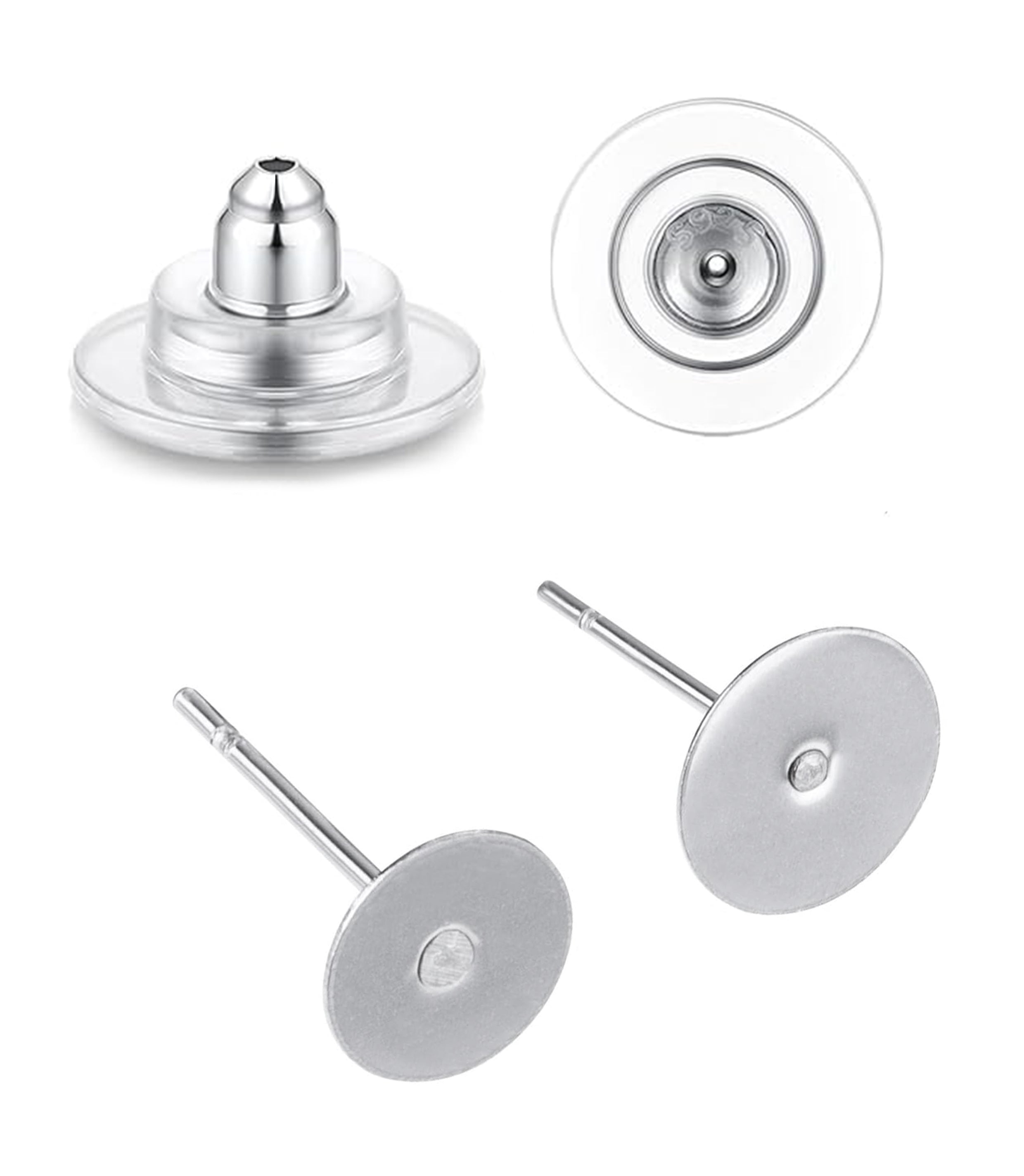 Ohrstecker mit Platine 8mm Metalllegierung 4 Paar / 8 Stück