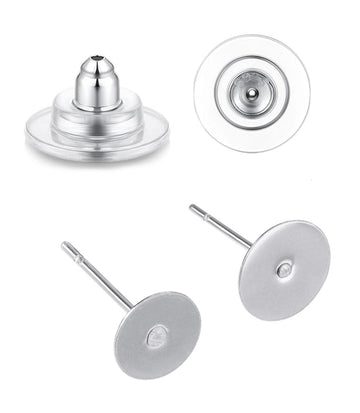 Ohrstecker mit Platin 8mm Metalllegierung 4 Paar / 8 Stück