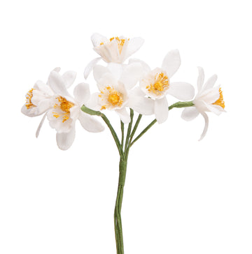 Orangenblüten auf Drahtstielen  ⌀ 25 mm 6 Stück/ Bund