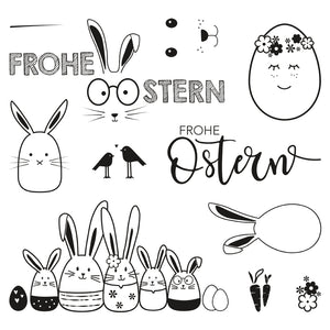 Frohe Ostern Stempelset 102,5x97mm 11 Motive