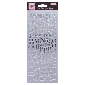 Outline Sticker Mixed Serif Alphabet Buchstabensticker 1 Bogen 24x10cm