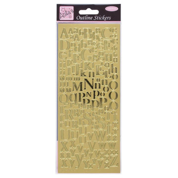Outline Sticker Mixed Serif Alphabet Buchstabensticker 1 Bogen 24x10cm