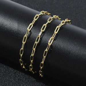 Messing Halskette Paperclip Kette goldfarben 41cm 2,4mm 1 Stück