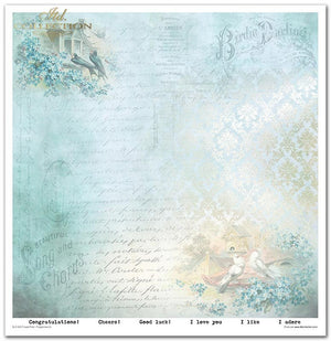 Scrapbooking-Papierset Blumenpost Vergissmeinnicht 10 Bögen 31x32cm 200g/m²