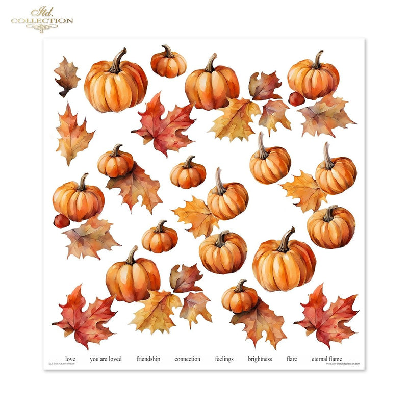 Papier-Set für Scrapbooking Autumn Wreath 3D Effekt 11 Bögen FSC Recycled 200g/m²