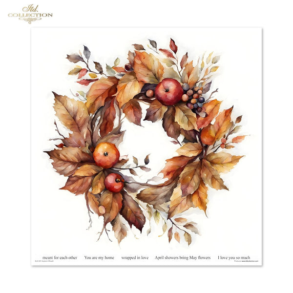Papier-Set für Scrapbooking Autumn Wreath 3D Effekt 11 Bögen FSC Recycled 200g/m²