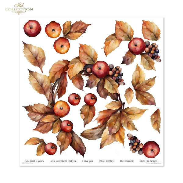 Papier-Set für Scrapbooking Autumn Wreath 3D Effekt 11 Bögen FSC Recycled 200g/m²