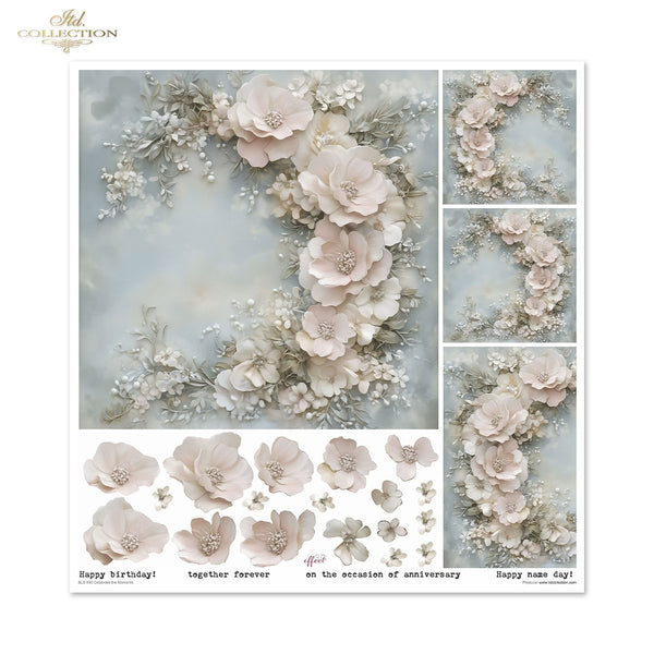 Scrapbooking Papierset Celebrate the Moments Blumen 3D Effekt 11 Bögen FSC Recycled 200g/m²