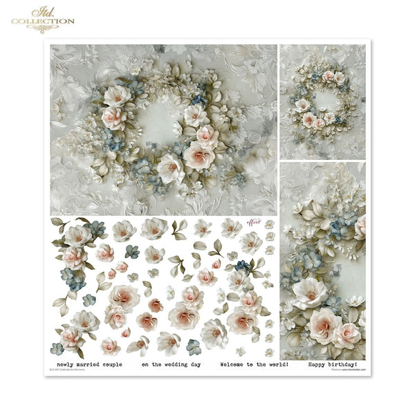 Scrapbooking Papierset Celebrate the Moments Blumen 3D Effekt 11 Bögen FSC Recycled 200g/m²