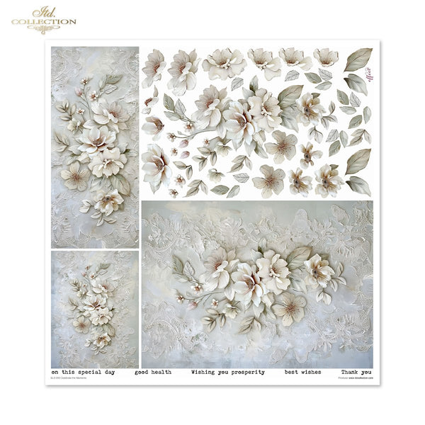 Scrapbooking Papierset Celebrate the Moments Blumen 3D Effekt 11 Bögen FSC Recycled 200g/m²