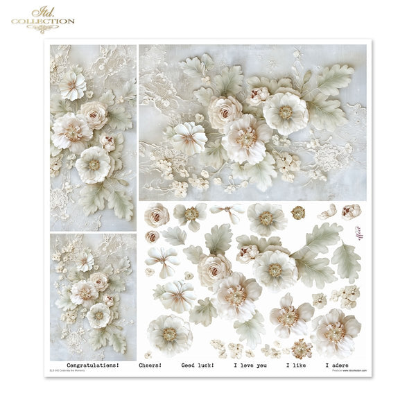 Scrapbooking Papierset Celebrate the Moments Blumen 3D Effekt 11 Bögen FSC Recycled 200g/m²